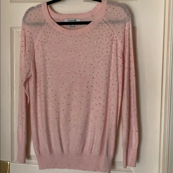 PINK KNIT ROSE GOLD SWEATER TOP - Picture 2 of 5